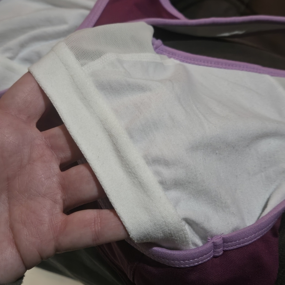 Nike Dri-Fit Racer Back Tank Top Built-In Shelf Bra purple/gray Small Gym Sport - Picture 5 of 6